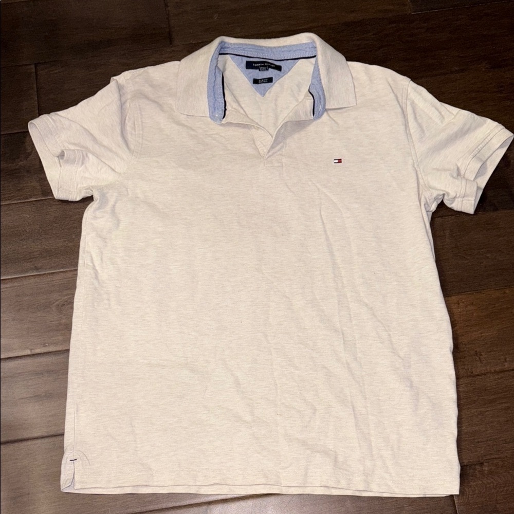 Tommy Hilfiger Men's CREAM Polo Shirt slim fit, XL